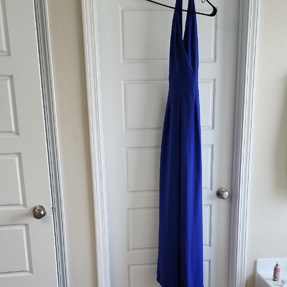 Blue Halter JUMPSUIT
